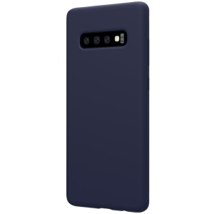 Husa protectie compatibila cu Samsung S10 Plus Liquid Silicone Case Albastru inchis - Img 2