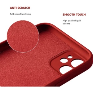 Husa protectie Flippy compatibila cu Apple iPhone 12 Liquid Silicone Ring cu suport rotativ Rosu - Img 6