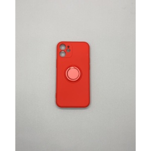 Husa protectie Flippy compatibila cu Apple iPhone 12 Mini Liquid Silicone Ring cu suport rotativ Rosu - Img 6