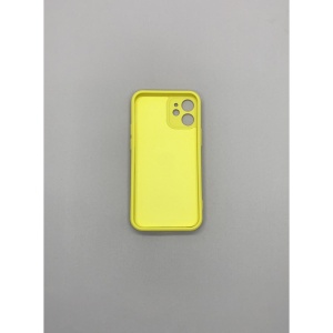 Husa protectie Flippy compatibila cu Apple iPhone 12 Mini Liquid Silicone Ring cu suport rotativ Galben - Img 6