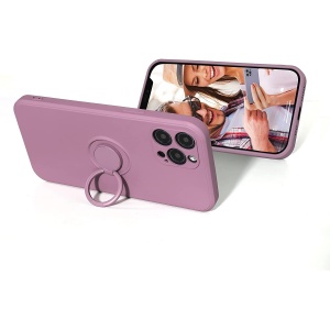 Husa protectie Flippy compatibila cu Apple iPhone 12 Pro Max Liquid Silicone Ring cu suport rotativ Mov - Img 5