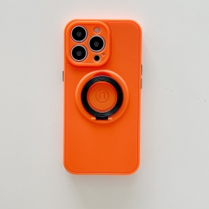 Husa protectie Flippy compatibila cu Apple iPhone 13 Mag Safe Silicone Portocaliu - Img 2