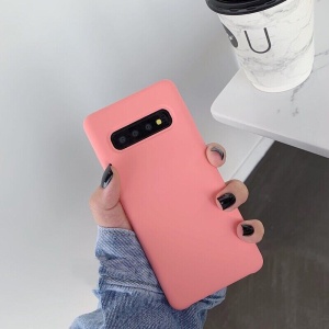 Husa protectie Flippy compatibila cu Samsung Galaxy S10 E Liquid Silicone Case Fuchsia - Img 3