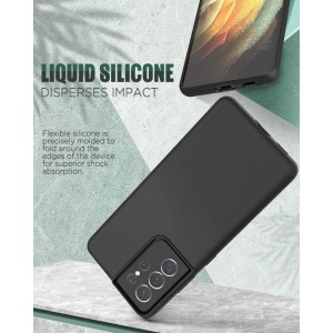 Husa protectie Flippy compatibila cu Samsung S21 5G Liquid Silicone Case Negru - Img 2