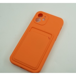 Husa protectie Flippy cu suport card compatibila cu Apple iPhone 12 Portocaliu - Img 3