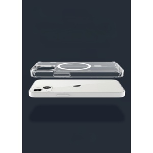 Husa protectie Flippy pentru iPhone 14 Mag Safe, 2 in 1 incarcare si magnet, Silicone, Transparenta - Img 8