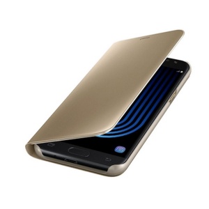 Husa Samsung Galaxy J3 2017 Flip Cover Oglinda Auriu - Img 3
