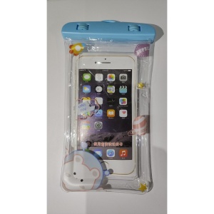 Husa subacvatica Fruity Waterproof Flippy, Snowproof, Universala, Impermeabila, cu Snur, pentru telefon sau documente, Model 1, Albastru deschis - Img 2