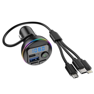 Incarcator Auto cu MP3 Player, Flippy, Port USB Fast Charge QC3.0 si Type C, PD 20W, Bluetooth, 3 Mufe de Incarcare, Negru - Img 3
