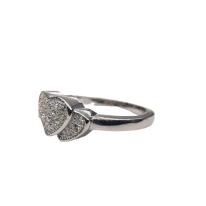 Inel, Jolie Silver, Argint 925 Inimi cu Pietre M 49 - Img 3