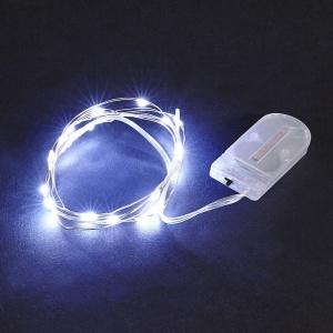 Instalatie Craciun, 1 metru, 10 LED-uri, Alb Rece, cu baterii, fir cupru, liniar, interior/exterior, Flippy - Img 2
