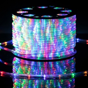 Instalatie Craciun, 100 m, 2400 Led-uri, Furtun Luminos, Multicolor, Transformator, 8 jocuri de lumini, Sectionabila, 220 V, Flippy - Img 1