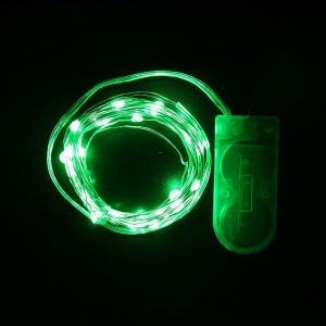 Instalatie Craciun, 3 metri, 30 LED-uri, Verde, cu baterii, fir cupru, liniar, interior/exterior, Flippy - Img 2