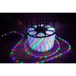 Instalatie Craciun, 46 m, 1104 Led-uri, Furtun Luminos, Multicolor, Transformator, Sectionabila, 220 V, Flippy - Img 5
