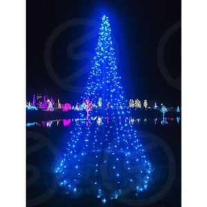 Instalatie Craciun, 70 m, 700 Led-uri ,Liniara, Albastru, 8 jocuri de lumini, Transformator, Interconectabila, Prelungitor 3 m inclus, Fir Transparent, Flippy - Img 5