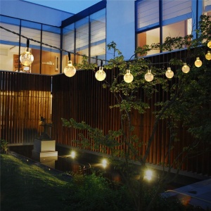 Instalatie Craciun, Tip Globuri de cristal, 100 Led-uri, 12 metri, Alb cald, Energie solara, Senzor de lumina, Flippy - Img 3