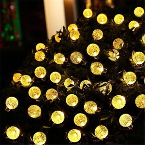 Instalatie Craciun, Tip Globuri de cristal, 100 Led-uri, 12 metri, Alb cald, Energie solara, Senzor de lumina, Flippy - Img 7