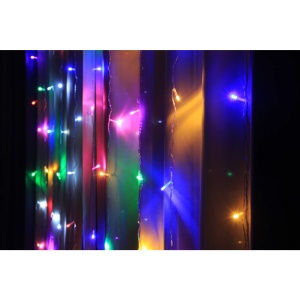Instalatie Craciun, Tip Perdea IP44, 3m x 1m, 100 Led-uri, Multicolor, USB si telecomanda cu 8 functii, Flippy - Img 2