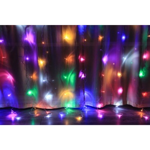 Instalatie Craciun, Tip Perdea IP44, 3m x 2m, 200 Led-uri, Multicolor, USB si telecomanda cu 8 functii, Flippy - Img 3