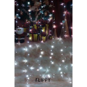 Instalatie Craciun, Tip Perdea, IP44, 8 m x 2 m, 960 LED-uri, Alb rece, cu flash, Transformator cu telecomanda, Interconectabila, Prelungitor 5 m inclus, Fir transparent, Interior/ Exterior, Flippy - Img 5