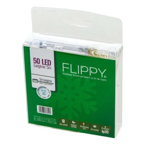 Instalatie de Craciun cu Baterii Tip Liniar, 2 jocuri de lumini, Fir Cupru 5 m 50 LED -uri, Alb Rece - Img 5