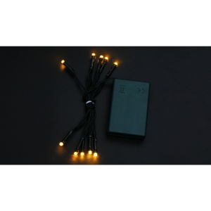 Instalatie de Craciun cu Baterii Tip Liniar, 2 jocuri de lumini, Fir Verde 1 m 10 LED -uri, Alb Cald - Img 6