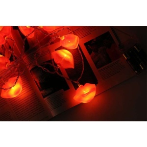 Instalatie de Craciun, Flippy®, Tip Sir cu Baterii, 1.5 m, 10 LED-uri, Model Buze, Rosu - Img 4