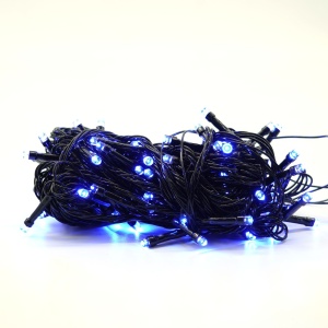 Instalatie de Craciun liniara Yoto, 10 m, din care 1 m cablu priza 220V, 100 LED, 8 jocuri de lumini, controler, fir negru, albastru - Img 4