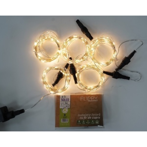 Instalatie Liniara de Craciun, 50 m, 500 Led-uri, Alb Cald, 8 jocuri de lumini, Transformator, Interconectabila, Prelungitor 5 m inclus, Fir Cupru, Flippy - Img 11