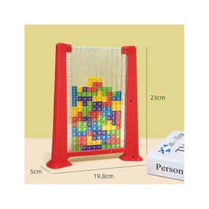 Joc de inteligenta Tetris puzzle tangram Flippy, 70 de piese multicolore, 3D, montessori, interactiv, din plastic, zar inclus, sac depozitare piese, varsta peste 6 ani, 23 x 19.8 x 5 cm, cadru rosu - Img 6
