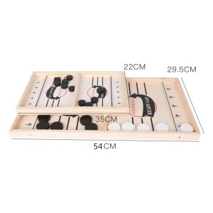 Joc Fooseball Interactiv, Flippy, Tip Hockey pe Gheata, din Lemn, 10 Piese de Joc, +4 Ani, 54 x 29 cm, Multicolor - Img 5