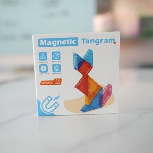 Joc Magnetic Tangram, Flippy, 7 Piese Magnetice, Forme Geometrice, 3 Ani, EVA, ABS, Magnet, 10.5 x 10.5 x 2.2 cm, Multicolor - Img 6