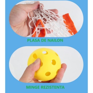 Joc Spikeball, Flippy, Joc in 2, pentru Plaja, Parcuri, Interior, 2 Plase, 2 Mingi, Multicolor - Img 2