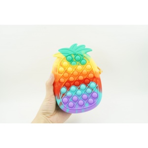 Jucarie antistres din silicon, Flippy, Pop It Now and Flip It, Geanta mica, Ananas, Multicolor, Model 1 - Img 2