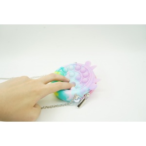 Jucarie antistres din silicon Flippy, Pop it Now and Flip It ,Mini Geanta, Vacuta, 6 cm, Macarons - Img 5