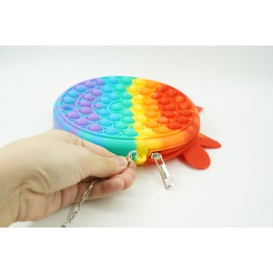 Jucarie antistres din silicon, Pop it Now and Flip It, Flippy, Geanta, Model 4, Multicolor - Img 6
