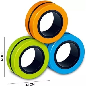 Jucarie antistres Flippy, inele magnetice, 3 piese, Multicolor - Img 6