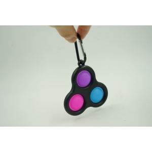 Jucarie antistres, Pop it, tip breloc, triunghi, 8 cm, multicolor, Negru - Img 3