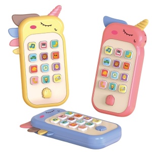 Jucarie Interactiva, Flippy, Telefon Inteligent, Model Unicorn, Functii Educative, Muzicale si Voce, 4-6 ani, 19 x 11.5 cm, din Plastic, Multicolor - Img 1