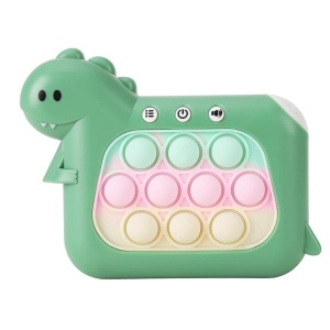 Jucarie Interactiva Pop It Whack A Mole, Flippy, Tip Consola, Anti-Stres, 4 Moduri de Joc, din ABS si Silicon, +3 Ani, Model Dinozaur, Verde - Img 1