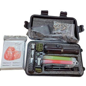 Kit supravietuire multifunctional, Flippy, Instrumente profesionale, Tip Valiza, pentru Camping, Drumetii, Aventuri in aer liber, 130x210 cm, Negru - Img 1
