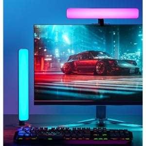Lampa de Birou, Flippy, RGB Colorat, 14 LED, Putere 5V, Telecomanda cu 24 de Taste, Cablu USB, Negru, 25.5x4x3.5cm - Img 8