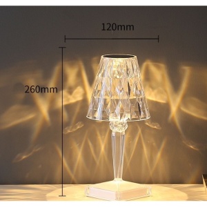 Lampa de birou pe LED RGB 16, Flippy, dimmer tactil, 3 nivele de intensitate, incarcare USB, 3W, Cristal Acrilic, 26x12 cm, cu telecomanda, transparent - Img 7