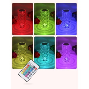 Lampa de birou pe LED RGB, Flippy, dimmer tactil, 3 nivele de intensitate, Cristal Acrilic, cu telecomanda - Img 2