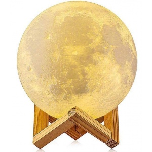 Lampa de veghe in forma de luna 3D Moon Light Multicolor, alimentare baterii, stand plastic inclus, 8 cm, Flippy - Img 3
