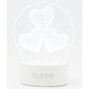 Lampa LED decorativa, Flippy, 3D, cu text "I love you", doua moduri de alimentare USB si baterii, 20 cm inaltime, din material acril si lumina multicolora, alb - Img 6
