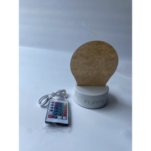 Lampa LED decorativa, Flippy, 3D, Peisaj de iarna, cu telecomanda, doua moduri de alimentare USB si baterii, 20 cm inaltime, din material acril si lumina multicolora, alb - Img 10