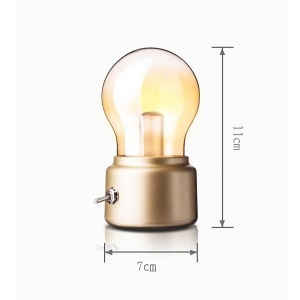 Lampa LED Decorativa sub forma de Bulb, Retro pentru interior, Bej/ Transparent, 5 V, 500 mA, ABS, Lumina Calda, Incarcare USB, Autonimie 12 Ore, Comutator Metalic, Flippy, 11x7x6 cm - Img 6