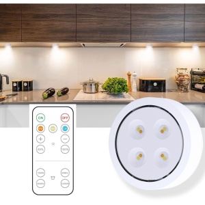 Lampa Led Flippy, Fara Fir, cu Baterii, 3 Culori de Lumina, cu Telecomanda, din Plastic, Alb - Img 1