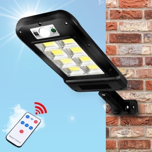 Lampa Solara De Exterior LED Flippy, 36 cm x 11.5 cm, kit montare inclus, 2880 Lumeni 120 COB LED 24 W - echivalent 192 W bec incadescent, IP65, Senzor de Miscare, 3 moduri de iluminare, Senzor de Lumina, 12 Grile, Alb Rece - Img 4